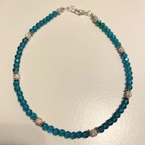 Turquoise Crystal Beaded Ankle Bracelet
